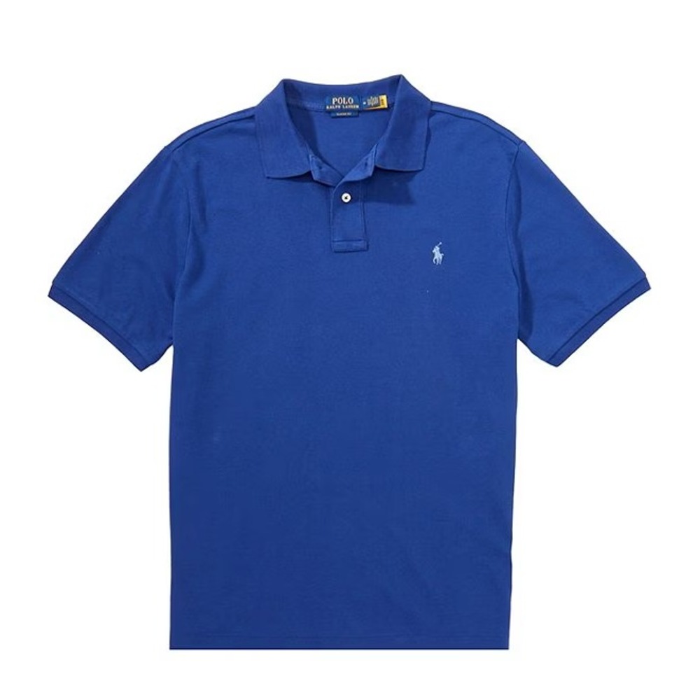 Polo Ralph Lauren Men's Cotton Custom Slim Fit Mesh Polo Shirt Blue Size Medium
